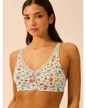Stripe & Stare Lace Plunge Bra - Multicolour