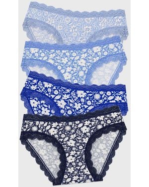 Stripe & Stare The Original Knicker Four Pack - Blue