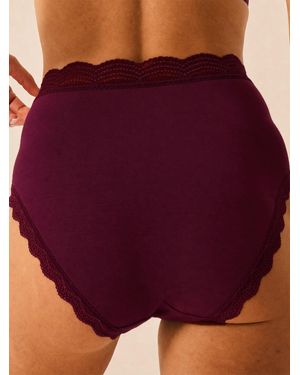 Stripe & Stare High Rise Knicker - Purple