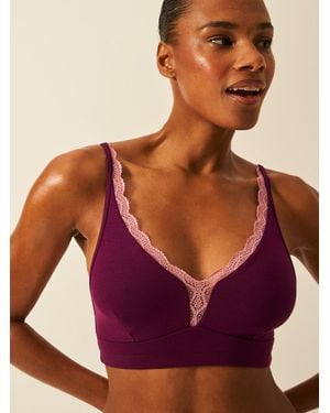 Stripe & Stare Lace Plunge Bra - Red