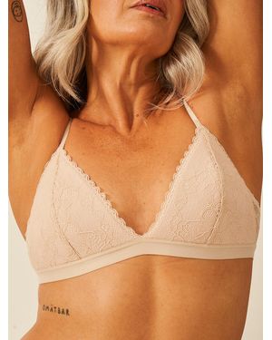 Stripe & Stare Eco Lace Padded Triangle Bra - Brown