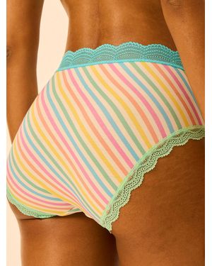 Stripe & Stare High Rise Knicker - Yellow