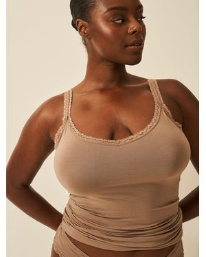 Stripe & Stare Lace Cami - Brown