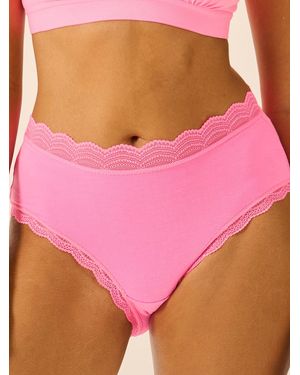Stripe & Stare High Rise Knicker Four Pack - Pink