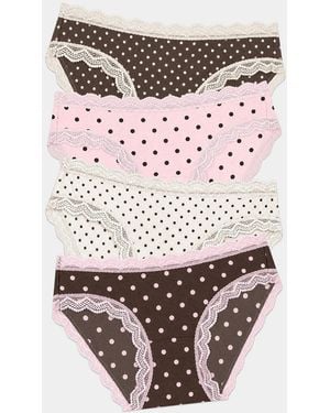 Stripe & Stare The Original Knicker Four Pack - Pink