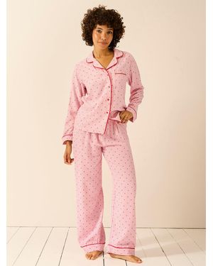 Stripe & Stare Soft Brushed Woven Pyjama Bottoms - Pink