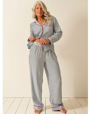 Stripe & Stare Soft Brushed Woven Pyjama Bottoms - Natural