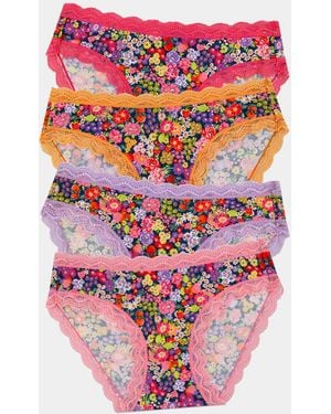 Stripe & Stare The Original Knicker Four Pack - Pink