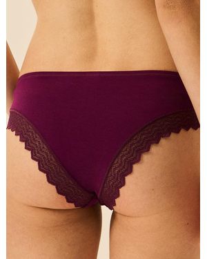 Stripe & Stare Zigzag Lace Brazilian Knicker - Purple