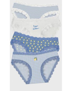 Stripe & Stare The Original Knicker Four Pack - Blue