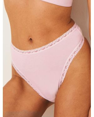 Stripe & Stare High Waisted Thong - Pink