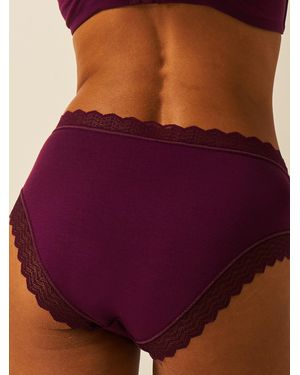 Stripe & Stare Zigzag Lace High Rise Knicker - Purple