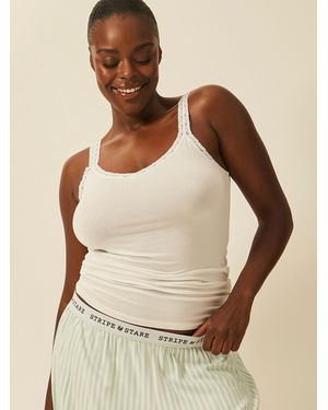 Stripe & Stare White Lace Cami