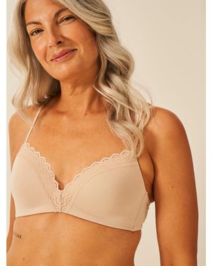 Stripe & Stare Zigzag Lace Demi Bra - Natural