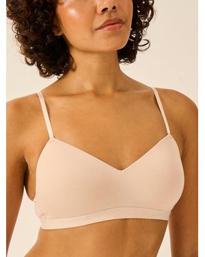 Stripe & Stare Moulded Sand Padded Bra - Natural