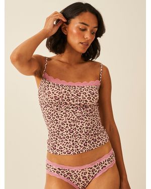 Stripe & Stare Square Lace Cami - Brown