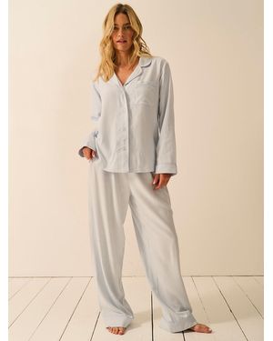 Stripe & Stare Soft Brushed Woven Pyjama Bottoms - Natural