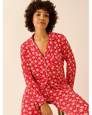 Stripe & Stare Long Pyjama Set - Red