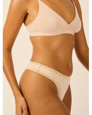 Stripe & Stare Thong - Brown