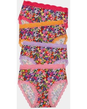 Stripe & Stare High Rise Knicker Four Pack - Multicolour