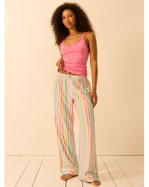 Stripe & Stare Soft Brushed Woven Pyjama Bottoms - Natural