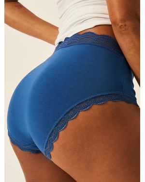 Stripe & Stare French Navy Lace High Rise Knicker - Blue