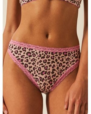 Stripe & Stare High Waisted Thong - Brown