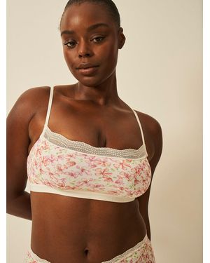 Stripe & Stare Lace Square Bra - Brown