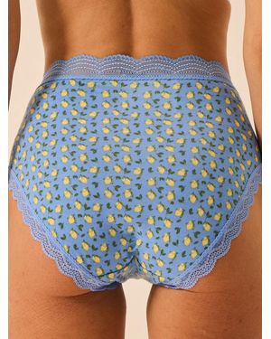Stripe & Stare High Rise Knicker - Blue