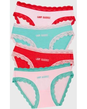 Stripe & Stare The Original Knicker Four Pack - Red