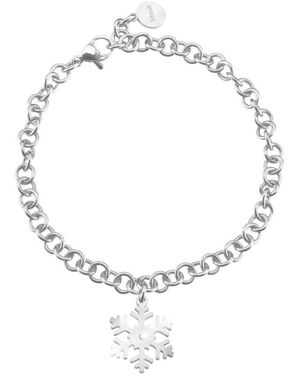 Stroili Bracciale fiocco di neve in acciaio e cristalli - Metallizzato