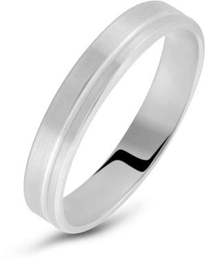 Stroili Fede Classica Lavorata 4 mm Oro Giallo - Bianco