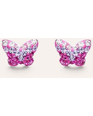 Stroili Orecchini Lobo Silver Baby Argento Rodiato Cristallo - Rosa