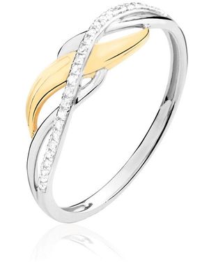 Stroili Anello Fascia Sophia Oro Bicolore Diamante - Metallizzato