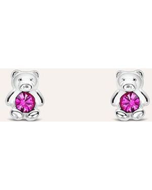Stroili Orecchini Lobo Silver Baby Argento Rodiato Cubic Zirconia - Rosa