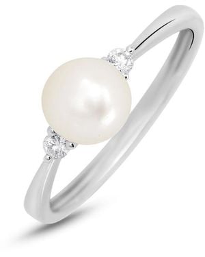 Stroili Anello Solitario Gabrielle Precious Oro Bianco Perla D'Acqua Dolce Diamante
