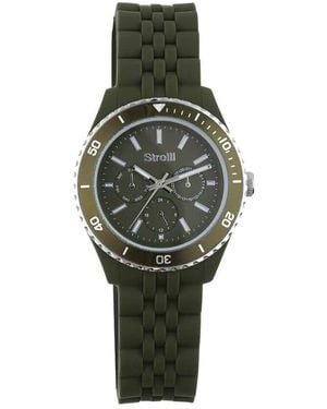 Stroili Orologio So Classy con cinturino in silicone. quadrante e ghiera verde militare