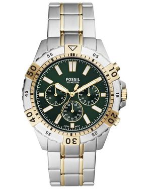 Fossil Orologio cronografo con cinturino e cassa in acciaio bicolore - Metallizzato