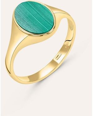 Stroili Anello Chevalier Beverly Oro Giallo Malachite - Blu
