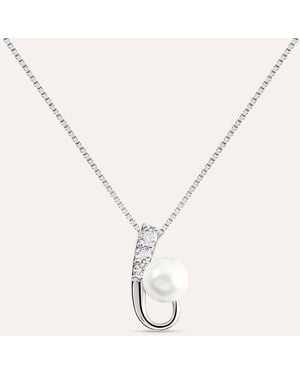 Stroili Collana Silver Pearls Argento Rodiato Perla sintentica Cubic Zirconia - Metallizzato