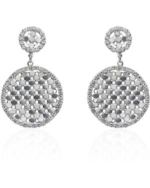 Stroili Orecchini pendenti con dettagli circolari e strass in metallo rodiato silver - Metallizzato