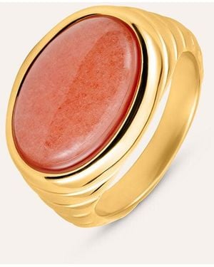 Stroili Anello Fascia Radiance Acciaio Dorato Agata - Arancione