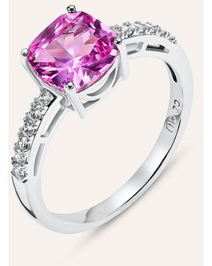 Stroili Anello Solitario Silver Rainbow Argento Rodiato Cubic Zirconia - Rosa