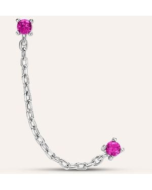 Stroili Mono Orecchino Lobo Punto Luce Silver Rainbow Argento Rodiato Cubic Zirconia - Rosa