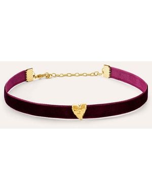 Stroili Choker Cuore Radiance Velluto Burgundy Acciaio Dorato - Rosa