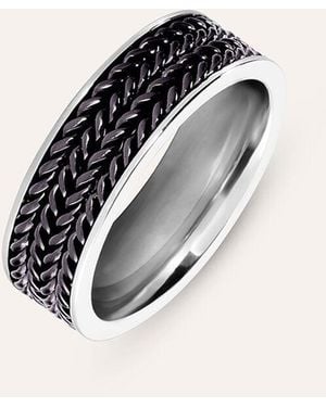 Stroili Anello Fascia Man Code Acciaio Bicolore - Nero