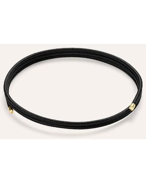 Stroili Choker Magnetico Cordino Nero e Acciaio Dorato