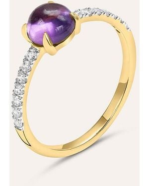 Stroili Anello Solitario Amélie Oro Giallo Ametista Cubic Zirconia - Rosa