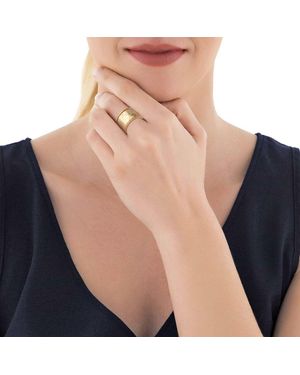 Stroili Anello mondo a fascia in bronzo dorato - Blu