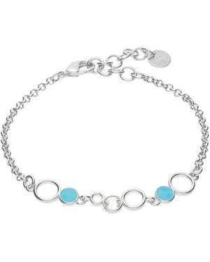 Stroili Bracciale in ottone rodiato con cristalli e smalto azzurro - Blu